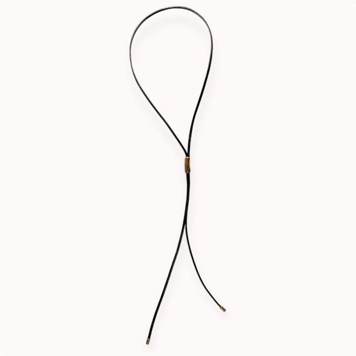 Black natural leather necklace