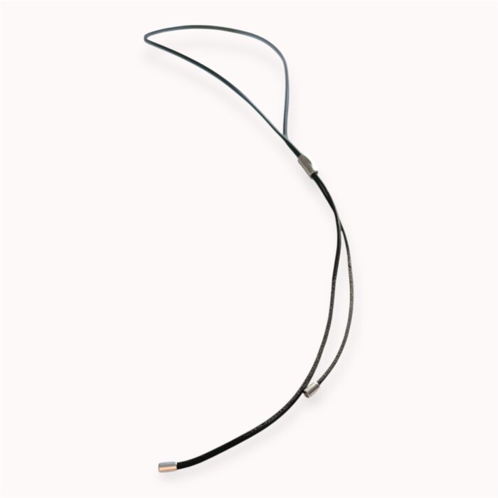 Black natural leather necklace