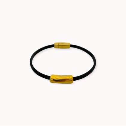 Juoda natūralios odos apyrankė