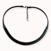 Juodas natūralios odos kaklo papuošalas