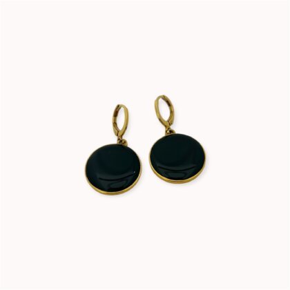 Black enamel earrings