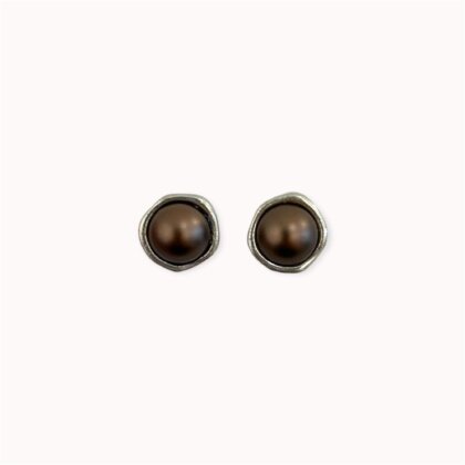 Brown Swarovski crystal pearl earrings
