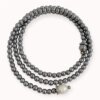 Grey hematite and pearls wrap necklace