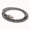 Grey hematite and pearls wrap necklace