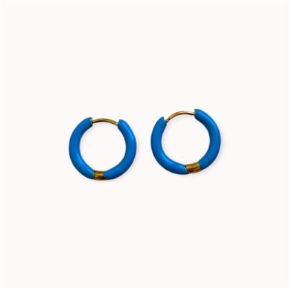 Blue small hoop earrings