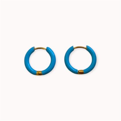 Blue small enamelled hoops