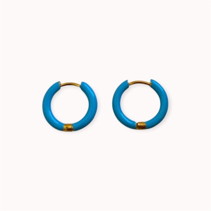 Blue small enamelled hoops