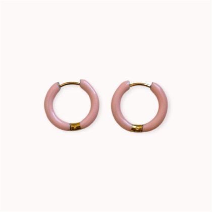 Pink small enamelled hoops