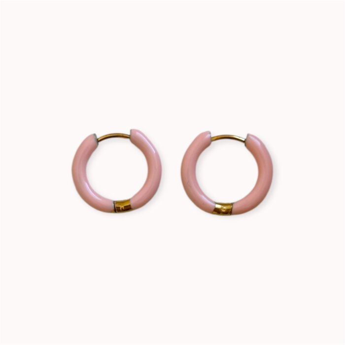 Pink small enamelled hoops