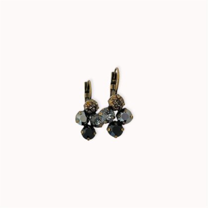Black Swarovski crystal drop earrings