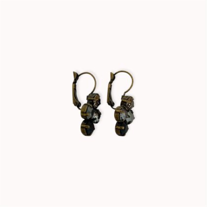Black Swarovski crystal drop earrings