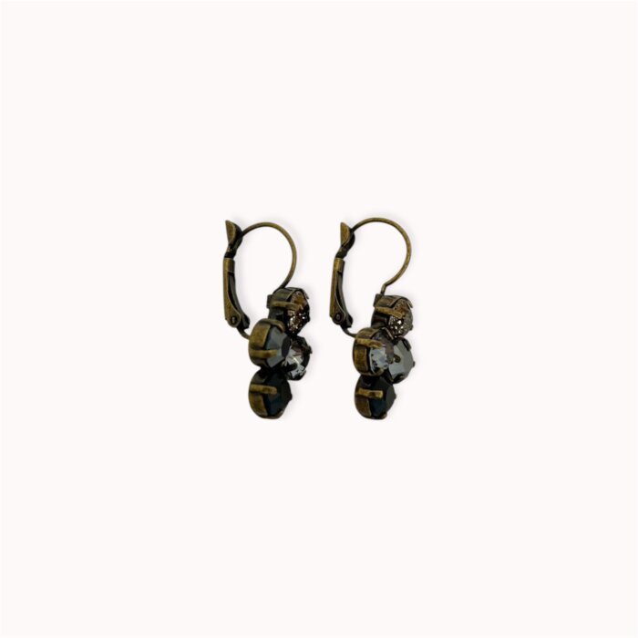 Black Swarovski crystal drop earrings