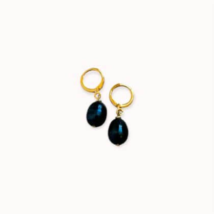 Blue pearl earrings