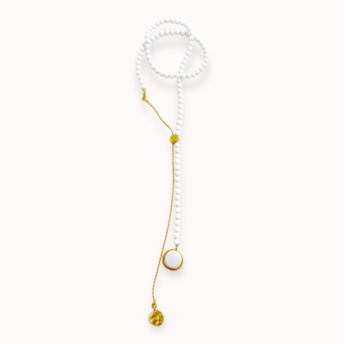 white necklace White jadeite sliding necklace