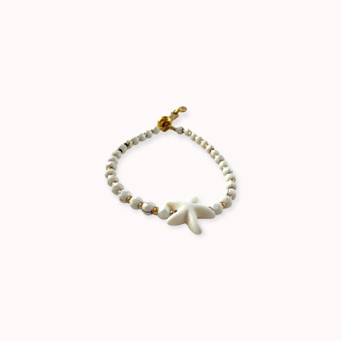 Howlite-starfish-slider-bracelet Howlite sliding bracelet