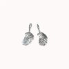 Silver plated feather earrings
