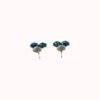 Blue triple stud earrings