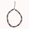 Brown and grey lava, hematite and Swarovski pearl necklace