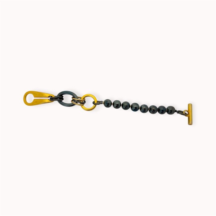 Hematite and Gold Plated Brass bracelet