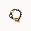 Hematite and Gold Plated Brass bracelet