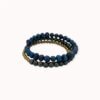 Blue pearls and grey hematite wrap bracelet