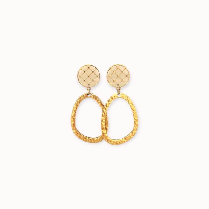 Auksuoti kabantys auskarai