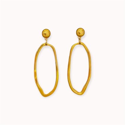 Auksuoti kabantys auskarai