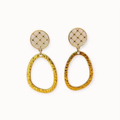 Auksuoti kabantys auskarai