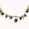 Chain with blue pearls, cairo night and lazurite pendants