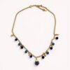 Chain with blue pearls, cairo night and lazurite pendants
