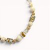 Brown and white necklace with jadeite, indian glass, howlite and ceramics