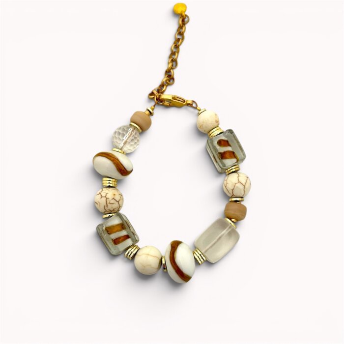 Brown and white bracelet