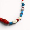 Blue, red and white necklace
