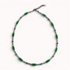 Minimalistic hematite, indian glass and malachite necklace