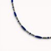 Minimalistic hematite, indian glass and lazurite necklace