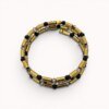 Black and gold hematite, onyx and Swarovski crystals wrap bracelet