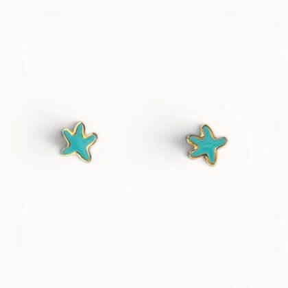 blue starfish stud earrings