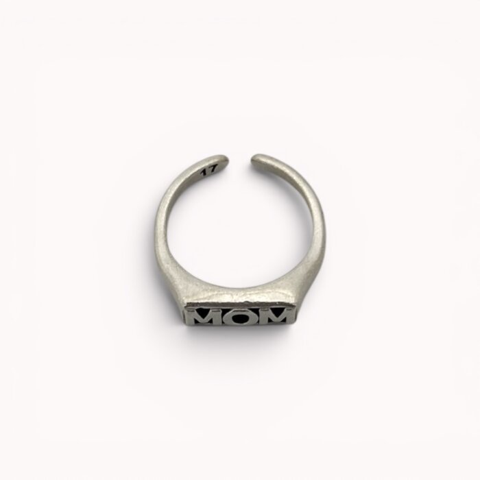 Silver plated ring "MOM"