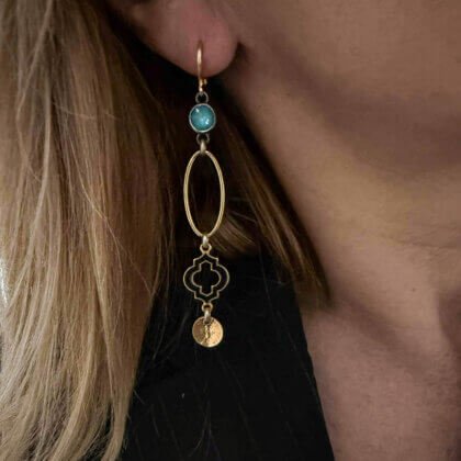 Blue asymetrical earrings