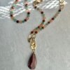 Colourful natural stones necklace with pendant