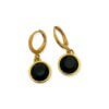 Black Swarovski crystals drop earrings