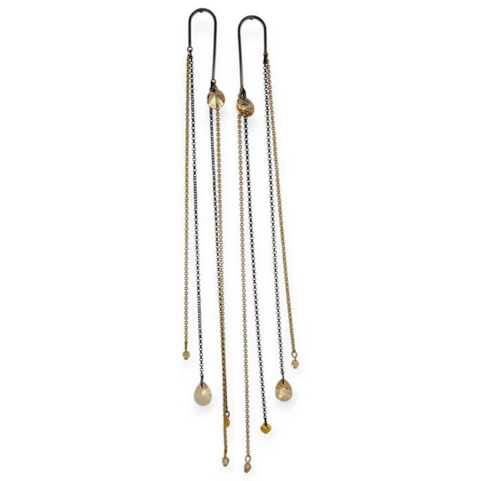 Long-swarovski-earrings Long earrings with Swarovski crystals