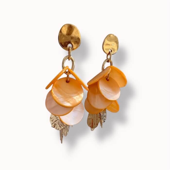 Orange shell earrings