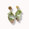 Green shell earrings