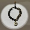 Hematite bracelet with swarovski crystal pendant