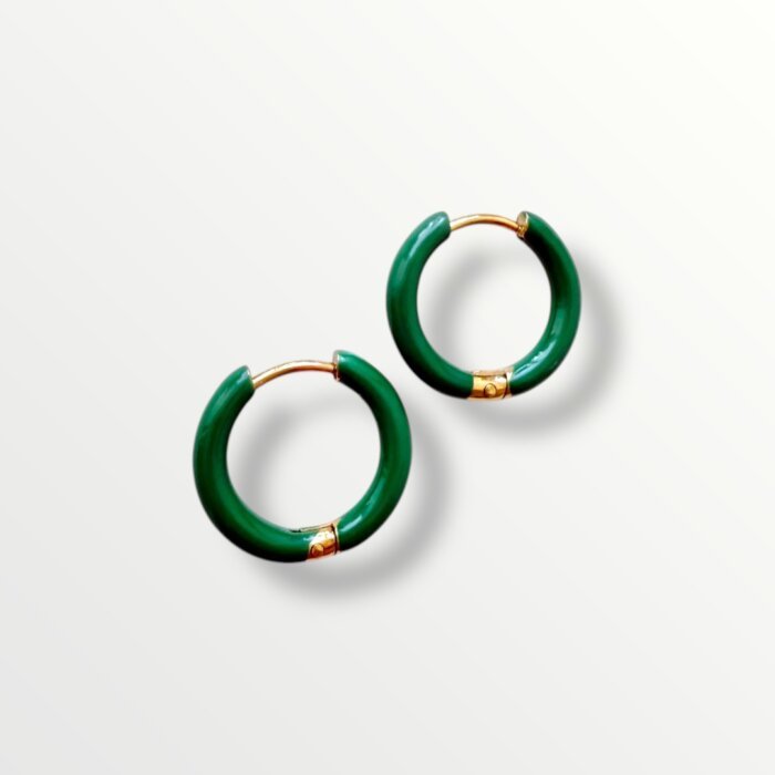 Green small enamelled hoops