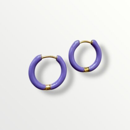 Lavender small enamelled hoops