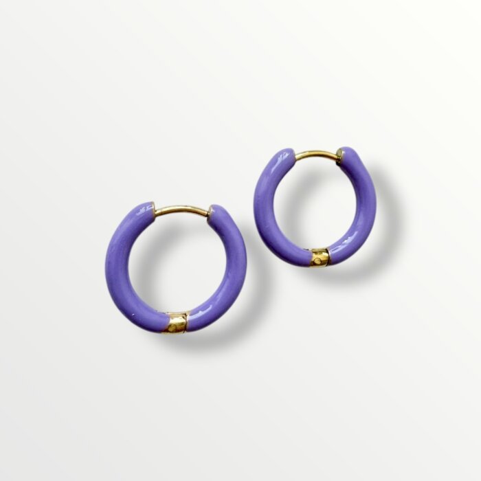 Lavender small enamelled hoops