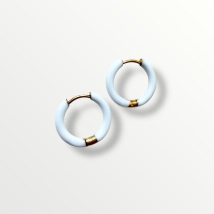 White small enamelled hoops