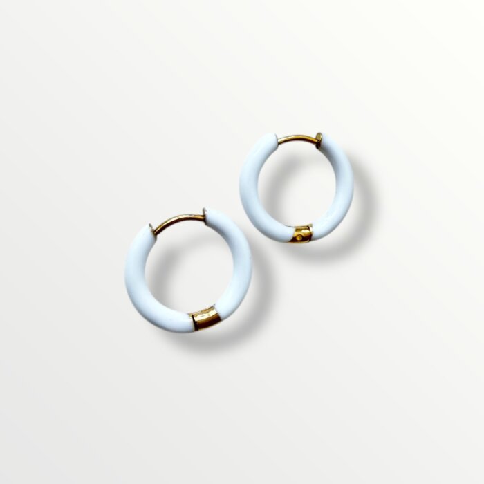 White small enamelled hoops